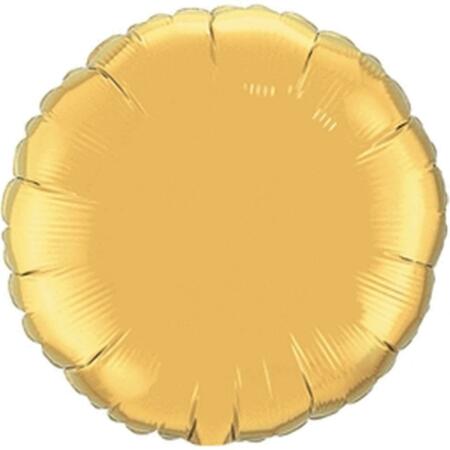 MAYFLOWER DISTRIBUTING 18 in. Metlc Gold Round Flat Foil Balloon, 5PK 17214